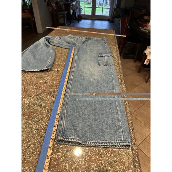 Old Navy Sky-Hi Wide Leg‎ Extra High-Rise Cargo Jeans Size 2 Medium Wash Y2K 90s - Picture 7 of 10